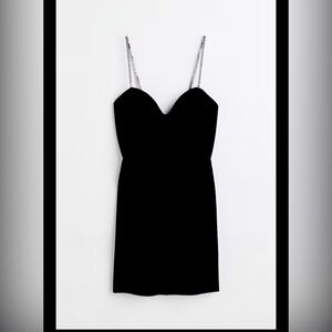 NWT H&M black dress with rhinestones straps